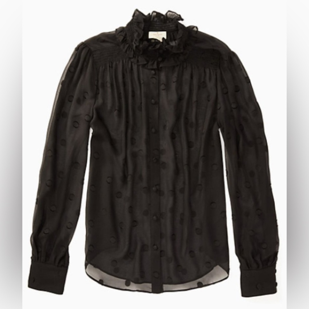 Kate Spade-Women’s Bakery Dot Devore Top, GUC - Picture 4 of 12